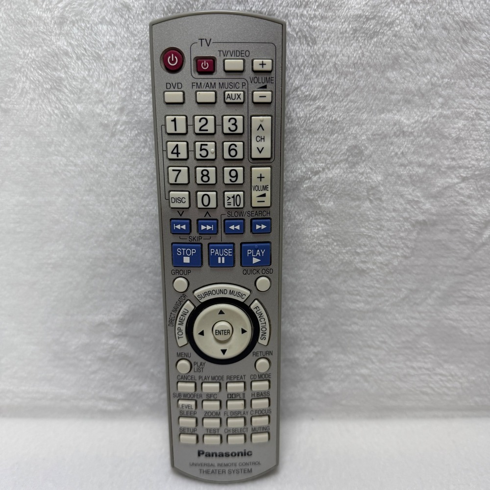 Panasonic EUR7722L10 Universal Remote Control TV DVD Audio Home Theater Silver